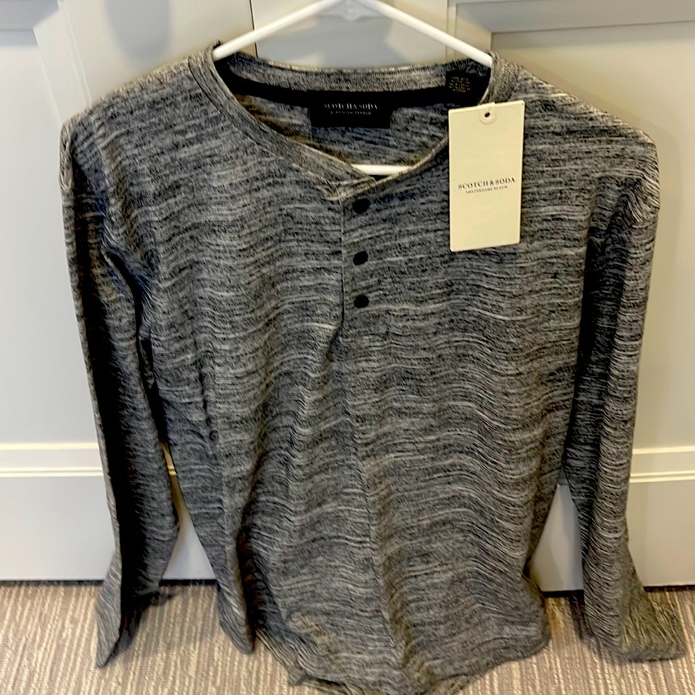 Mens large Henley grey scotch and soda new top